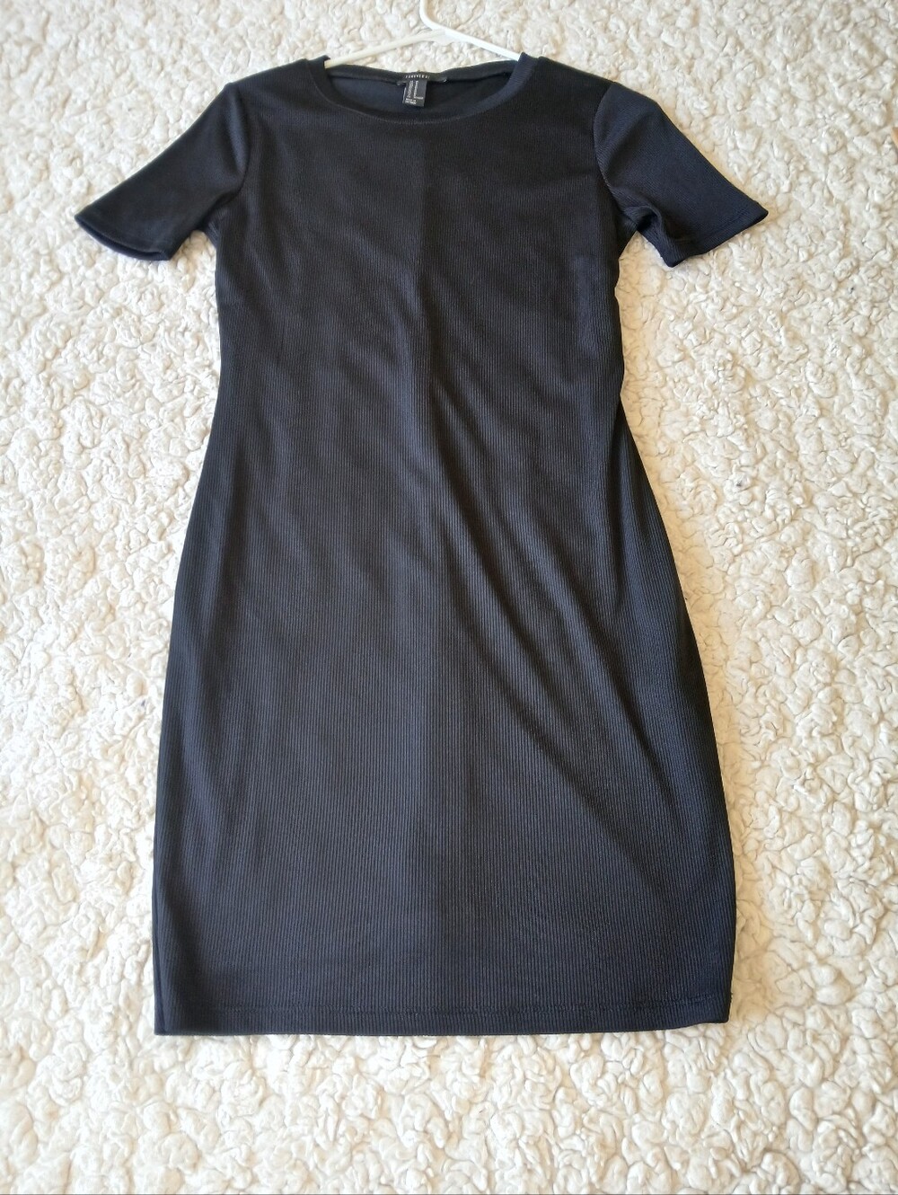 Forever 21 Dress Womens Medium Black Short-Sleeve Bodycon Classic Stretch